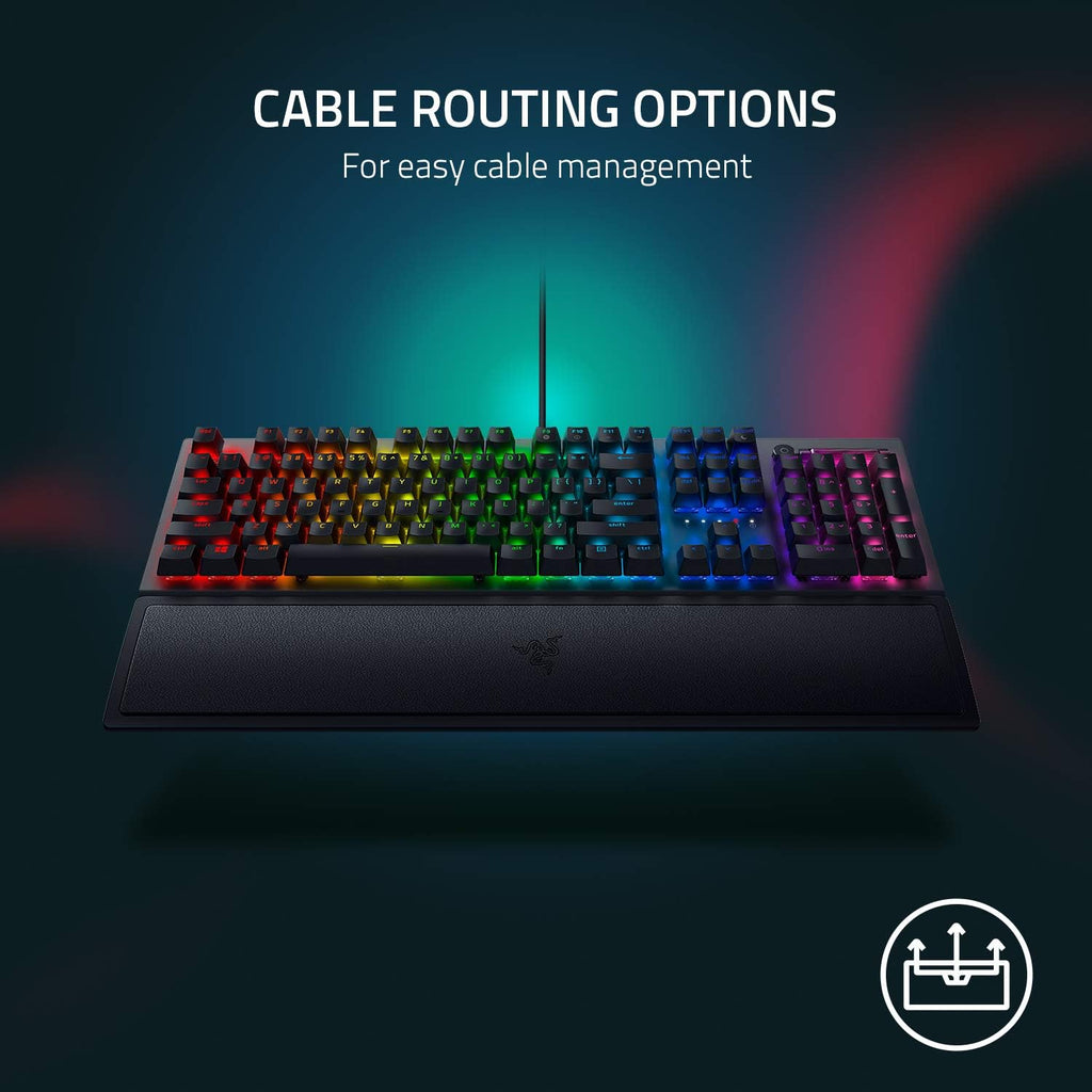 Razer BlackWidow V3 Mechanical Gaming Keyboard: Yellow Mechanical Switches - Linear & Silent - Chroma RGB Lighting - Compact Form Factor - Programmable Macro Functionality, Classic Black