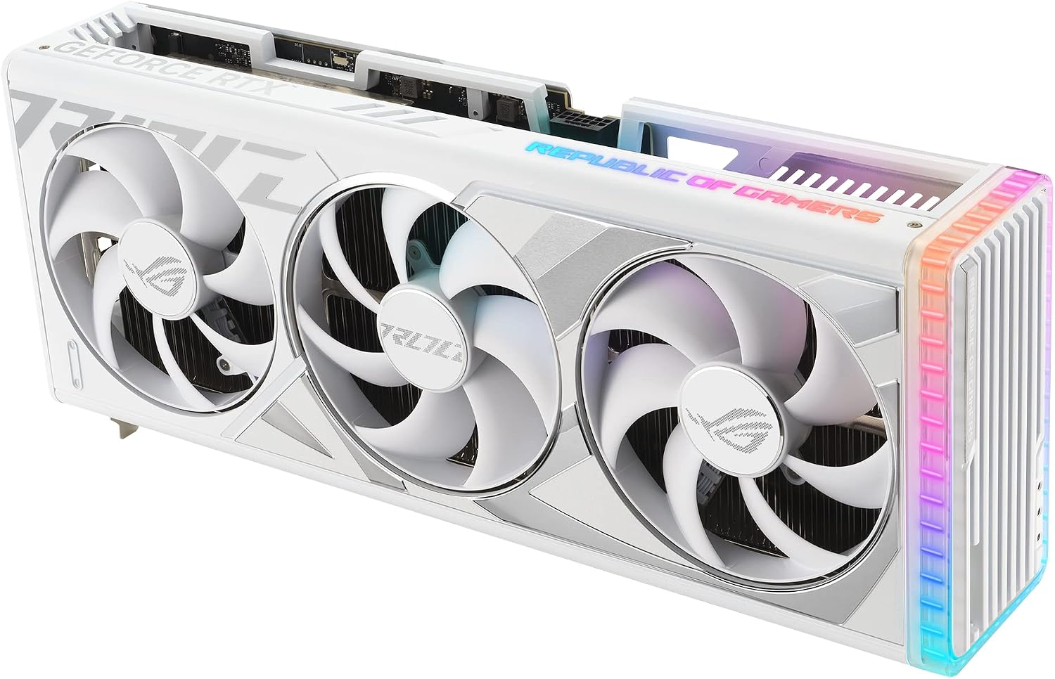 ASUS ROG Strix GeForce RTX™ 4080 Super White OC Edition Gaming Graphics Card (PCIe 4.0, 16GB GDDR6X, DLSS 3, HDMI 2.1a, DisplayPort 1.4a, Vapor Chamber, Power Sensing, Aura Sync)