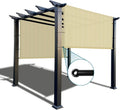 COARBOR 6'x16' Outdoor Pergola Universal Replacement Shade Cover Canopy with Grommets Weight Rods Shade Screen Panel for Patio Deck Backyard Gazebo Pergola Porch Beige