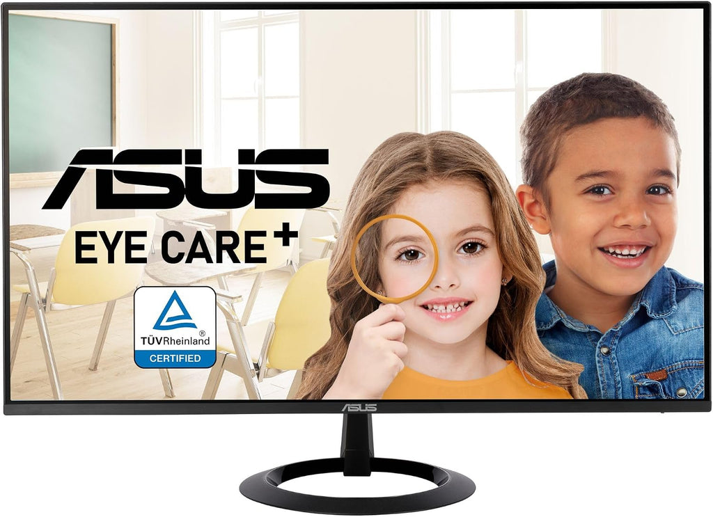 ASUS 24' (23.8-inch viewable) Eye Care Monitor (VZ24EHF) - IPS, Full HD (1920 x 1080), Frameless, 100Hz, Adaptive-Sync, 1ms, HDMI, Low Blue Light, Flicker Free, Ultra-Slim Profile, 3 Year Warranty