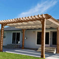Patio 4'W x 16'L Waterproof Pergola Shade Cover Retractable Canopy Replacement, Outdoor Pergolas Fabric Covers for Patio, Sun Shades Cloth with Slide-On Wire Cable for Deck Gazebo Backyard, Beige