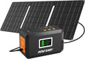 HOWEASY Solar Generator 120W(240W Peak), Portable Power Station with 30W Solar Panel,Power Bank with 110V AC Outlet for Camping, Home, Outdoor Emergency