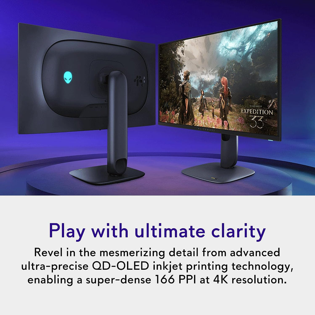 Alienware 27 4K QD-OLED Gaming Monitor AW2725Q - 26.7' 4K UHD QD-OLED 240Hz 0.03ms, NVIDIA G-SYNC Compatible, AMD FreeSync Premium Pro, VESA AdaptiveSync, Dolby Vision, VESA DisplayHDR True Black 400