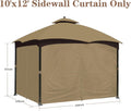 SCOCANOPY Beige 10' x 12' Gazebo Privacy Curtain Set for Lowe's Allen Roth 10X12 Gazebo Model #GF-12S004B-1 / GF-12S004BTO/ TPGAZ17-002