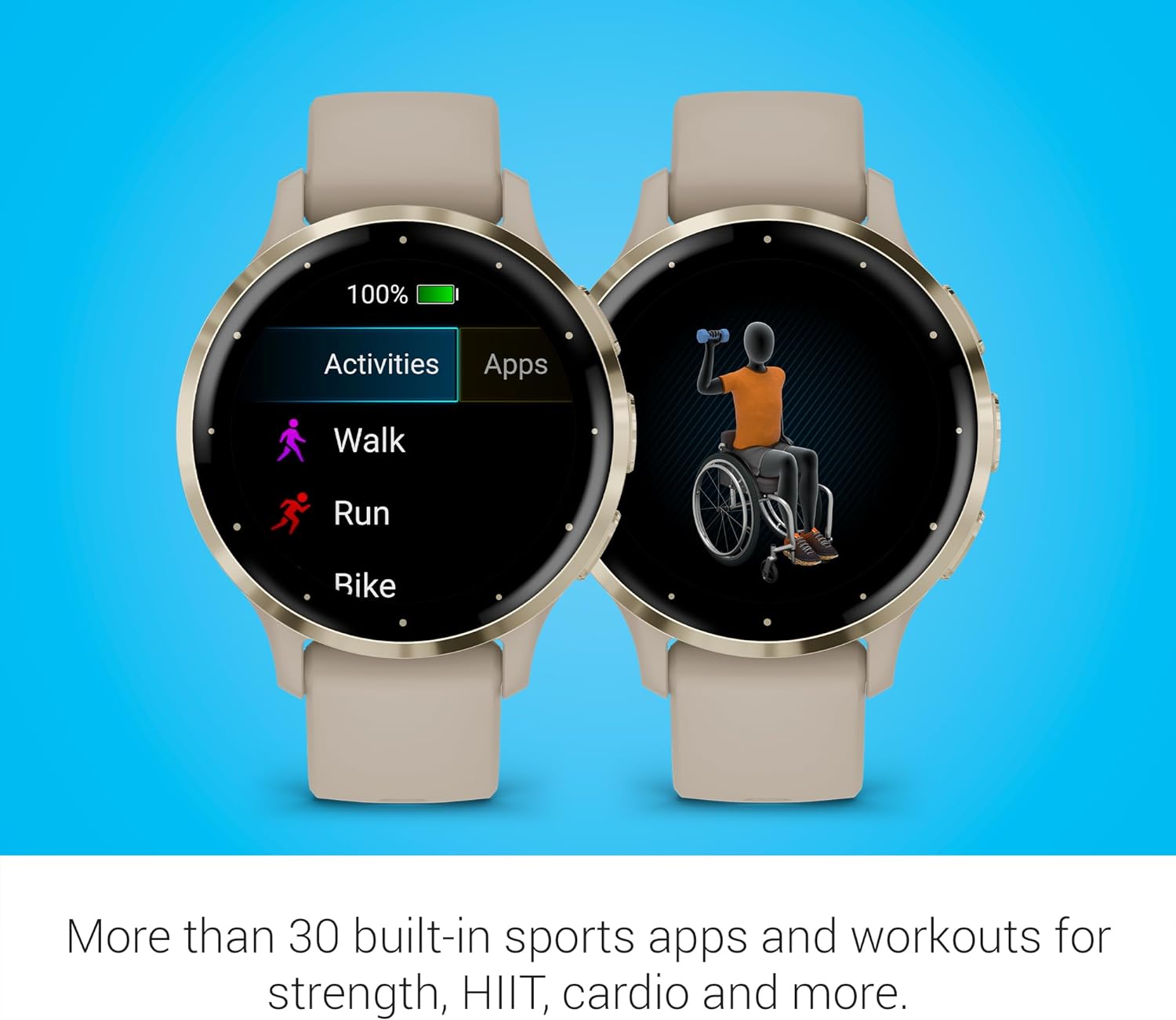 Garmin Venu 3S Running GPS Smartwatch with AMOLED Display, Advanced Health, Fitness Features, Up to 14 Day Battery Life with Signature Series Modern Power Stand | Gold with French Gray Silicone Band