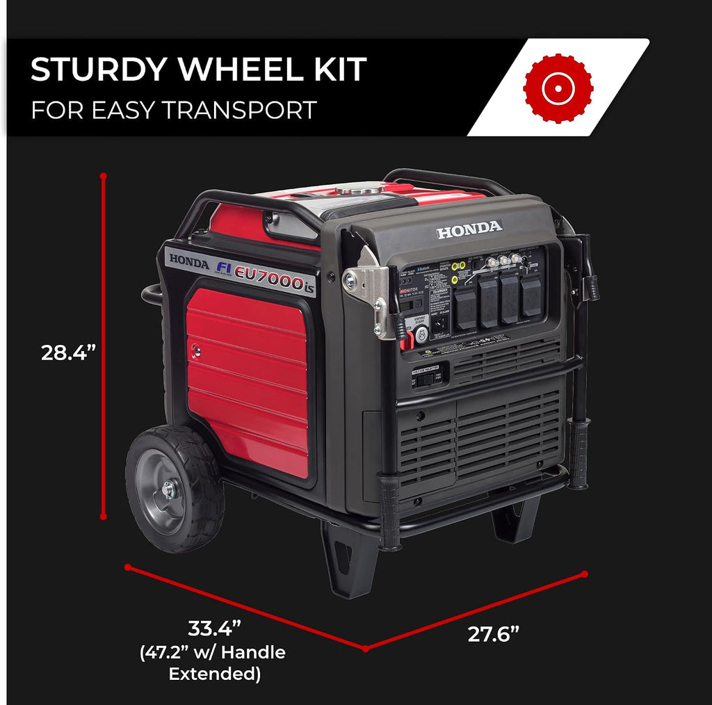 Honda EU7000iS 7000 Watt Inverter Generator, Super Quiet 120/240V Gas Powered Portable Generator for Camping, RV, Tailgating, or Home Backup Power Supply, Up to 16 Hour Run Time (EU7000ISNAC1)