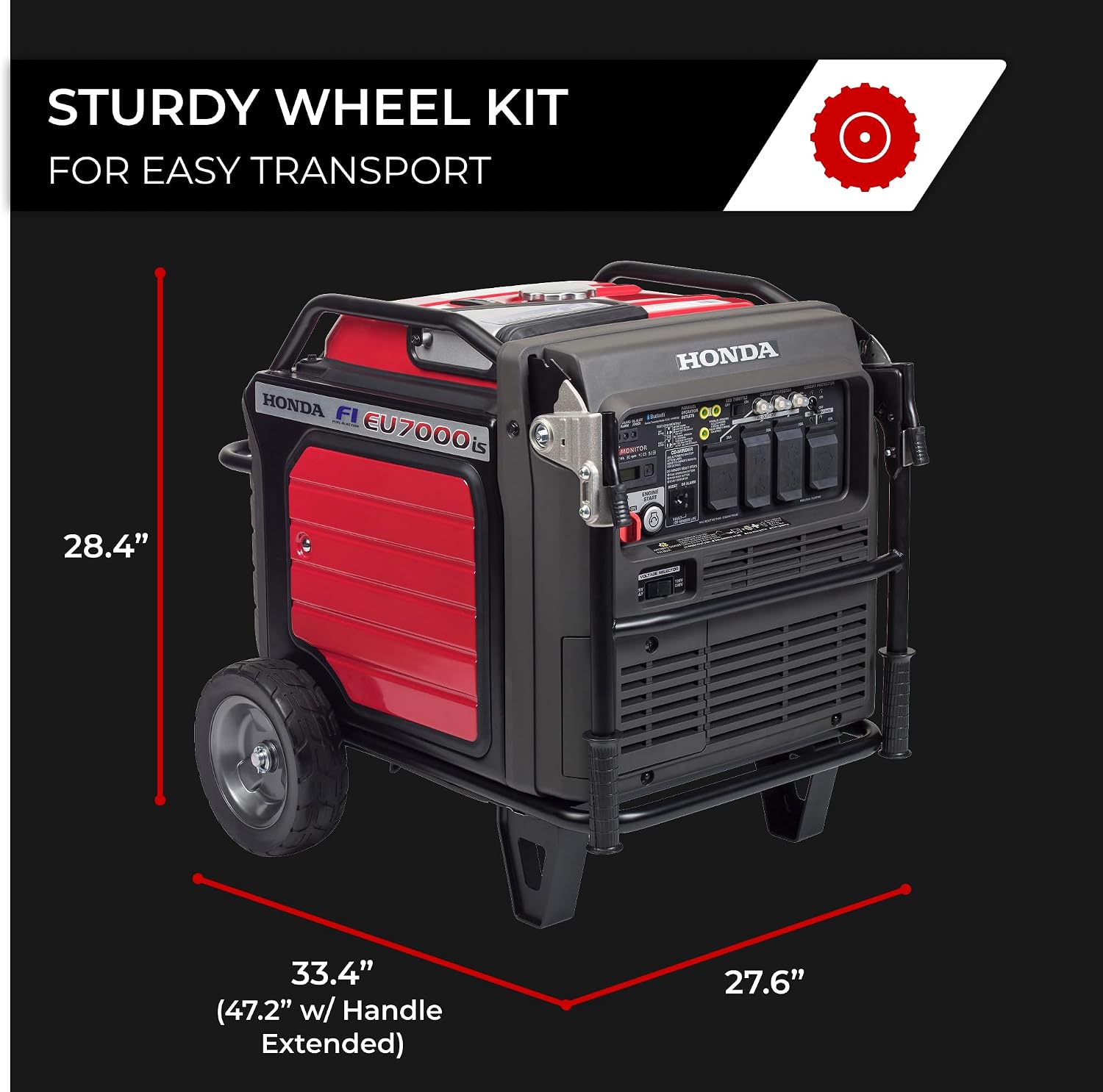 Honda EU7000iS 7000 Watt Inverter Generator, Super Quiet 120/240V Gas Powered Portable Generator for Camping, RV, Tailgating, or Home Backup Power Supply, Up to 16 Hour Run Time (EU7000ISNAC1)