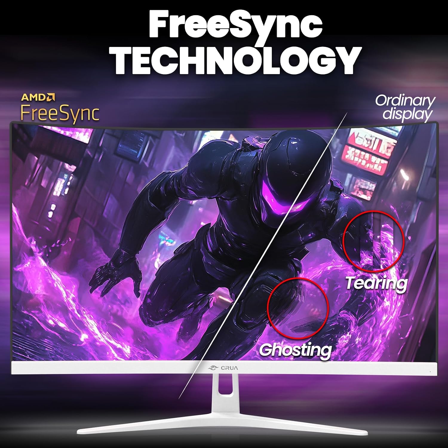 CRUA 27' Curved Gaming Monitor, 165Hz/200Hz FHD 1920x1080 VA Display, 1800R Screen, 120% sRGB, AMD FreeSync, Blue Light Filter, HDMI & DP, White PC Monitor for Gaming, Streaming & Work