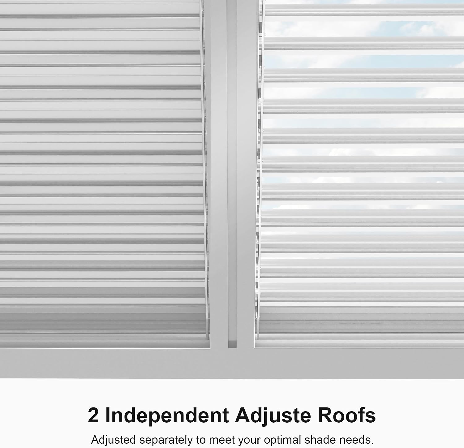PURPLE LEAF Outdoor Louvered Pergola 10'x14' White Aluminum Pergola Modern Shade Gazebo with 2 Independently Adjustable Rainproof Hardtop for Patio Garden Yard