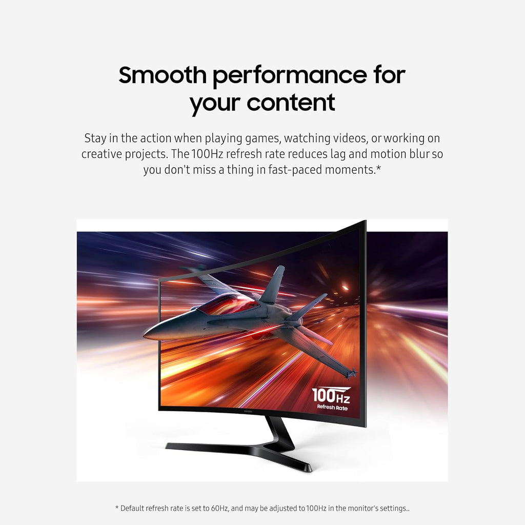 Samsung 24' Essential S3 (S36GD) Series FHD 1800R Curved Computer Monitor, 100Hz, Game Mode, Advanced Eye Comfort, HDMI and D-sub Ports, LS24D366GANXZA