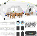 COBIZI 10x20 Pop Up Canopy with 6 Sidewalls One Push Setup Outdoor Event Shelter Waterproof UPF 50+ Gazebo Tent with Carry Bag,Air Vent,Sandbag for Wedding, Commercial, Party,White
