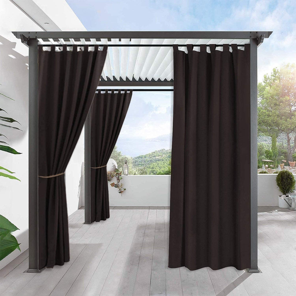 Little Bird Detachable Blackout Vertical Blind for Porch Gazebo Canopy Pergola Garage Sun Room 1 Panels Tab Top Outdoor Curtains Dark Chocolate (1 Panel Size 120 W X 156 L Inch