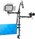Mount-It! All-in-One Streaming Desk Mount – 4 Arm Setup for Monitor, Camera, Ring Light & Mic – Live Stream Equipment for YouTube, Podcast, Gaming, Zoom – VESA Compatible, Clamp/Grommet Base