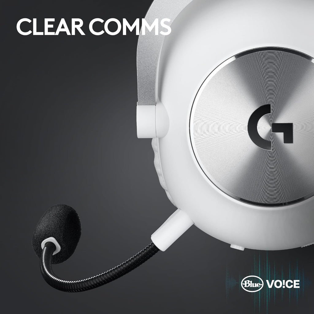 Logitech G PRO X 2 Lightspeed Wireless Gaming Headset: Detachable Boom Mic, 50mm Graphene Drivers, DTS:X Headphone 2.0—7.1 Surround, Bluetooth/USB/3.5mm Aux, for PC, PS5, PS4 - White (Renewed)
