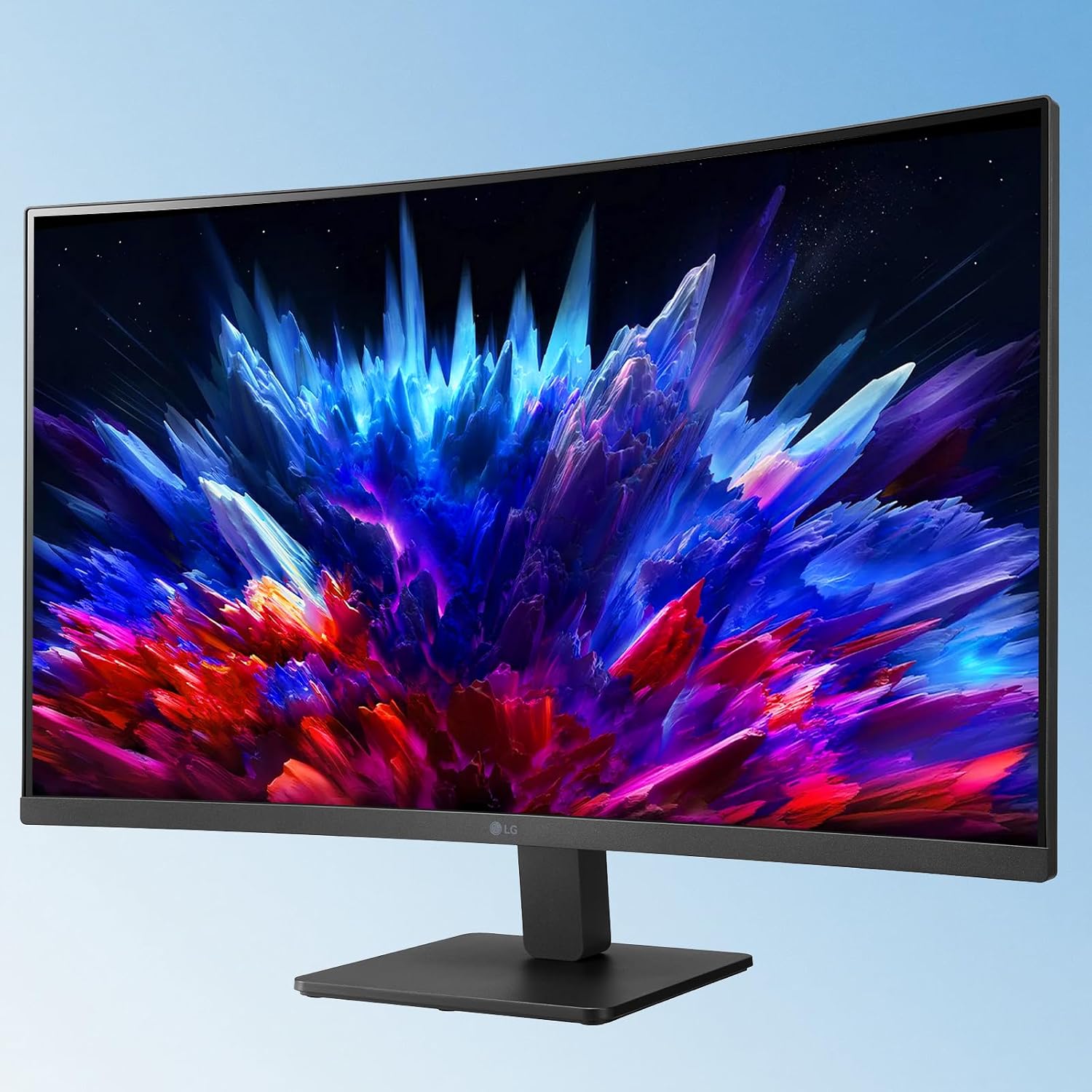 LG 32' FHD Curved Monitor, 1920 x 1080 VA Display, 100Hz Refresh Rate, AMD FreeSync, Dynamic Action Sync, Black Stabilizer, Reader Mode, HDMI and D-Sub Ports, 3-Side Virtually Borderless Design