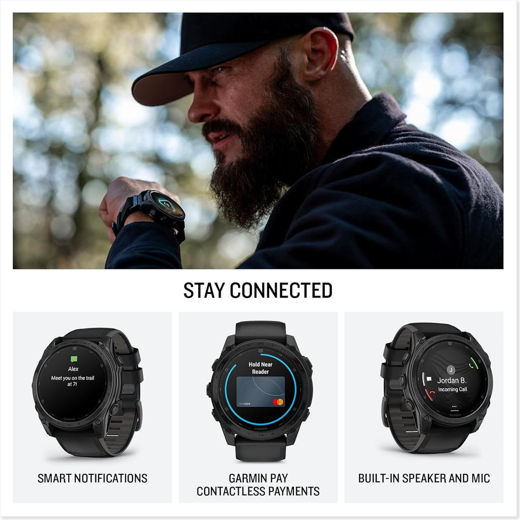 Garmin Tactix 8 47mm AMOLED Display Smart Watch, Built-in Flashlight, 16 Days Battery Life, Premium Tactical GPS Smartwatch, Includes Applied Ballistics Ultralight Solver Bundle
