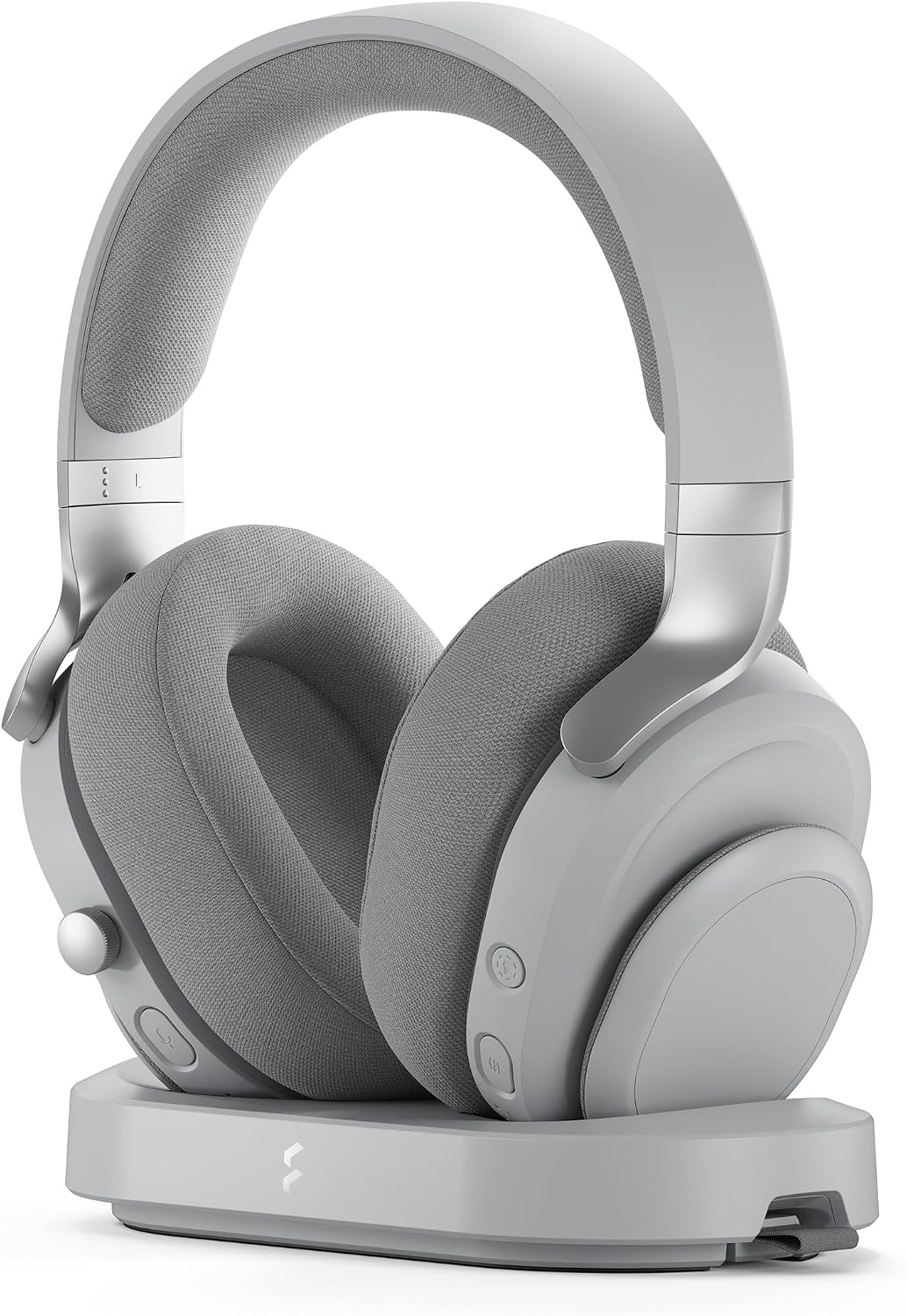Fractal Design Scape Light - Wireless PC Gaming Headset - Detachable Flip-to-Mute Microphone with Noise Cancellation - Battery Life Up to 40 Hours - Configurable Ambient Lighting - Gray