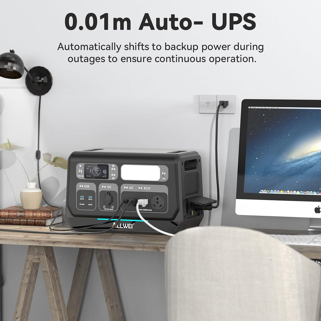 ALLWEI 2400W Portable Power Station with B200 PRO Expansion Battery, 4096Wh LiFePO4, 3600W Super Power Mode, 1500W AC Charging & 1200W Solar Charging Generator for Camping Home Outdoor Emergency