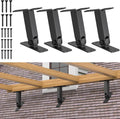 FMhotu Heavy Duty Roof Riser Brackets Kit,Adjustable Angle Pergola Brackets,Black Metal Roof Riser Beam Bracket for Roof Pergola Gazebo Patio(4 Pack)