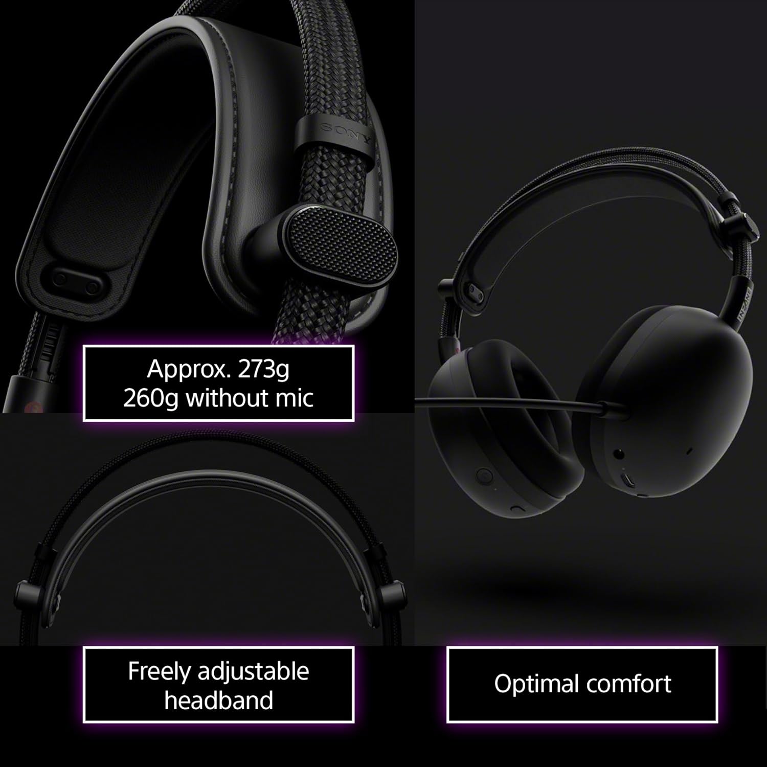 Sony INZONE H9 II Wireless Noise Canceling Gaming Headset, WH-1000XM6 Drivers, Lightweight, Detachable Cardioid AI Mic, 2.4GHz and Bluetooth, Soft Case, for PC, PS5, Switch, and Mobile, White