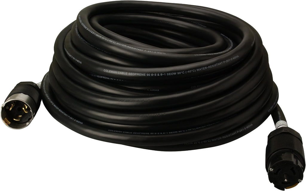 Southwire Power Distribution Extension Cord - Splits 50-Amp Service into Dual Feeds - Flexible Jacket - Oil & Moisture Resistant - WC596 Grade - 6/3 & 8/1 STOW - 50 Foot
