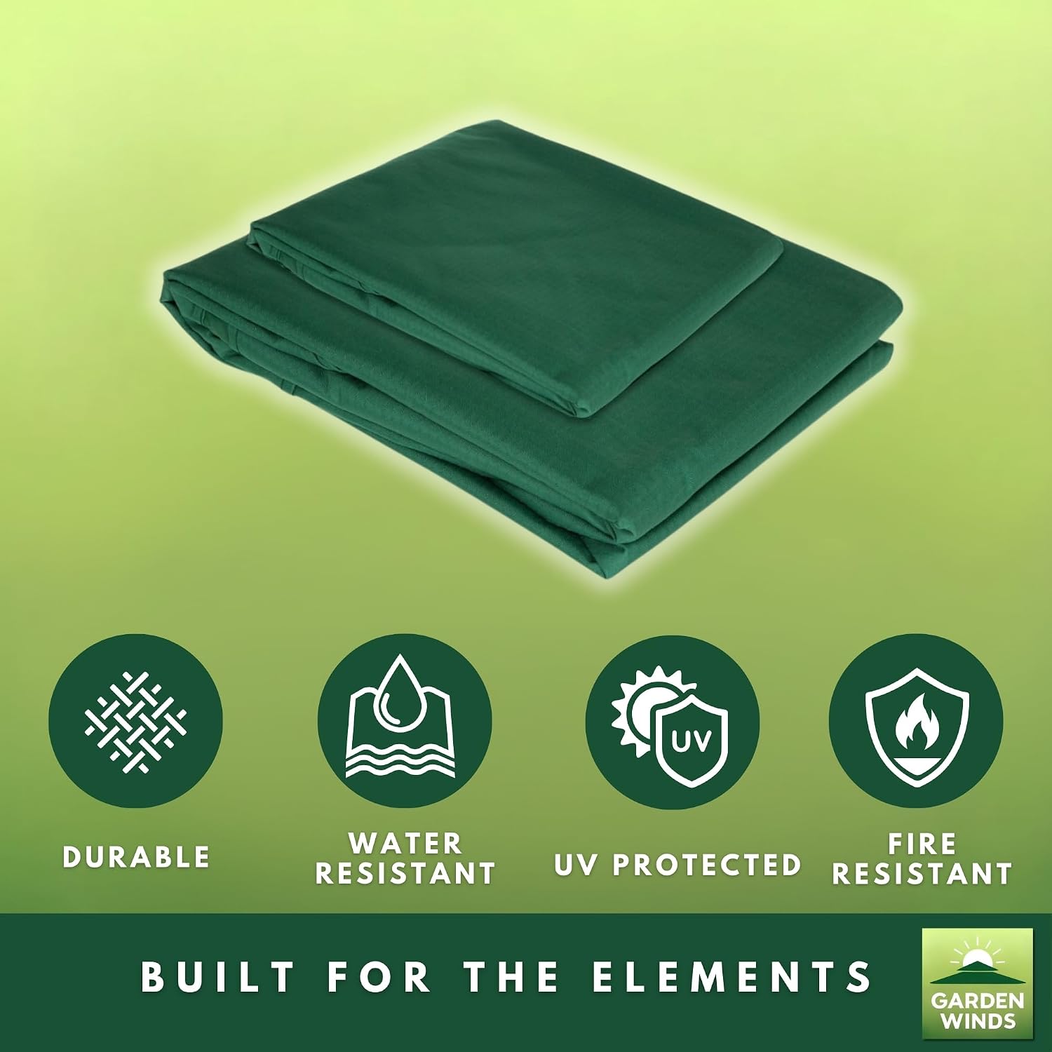 Garden Winds Reinforced RipLock 350 Replacement Canopy Top Cover Compatible with Summer Veranda 10 ' x 10' Gazebo Models L-GZ093PST, G-GZ093PST, TGZ093 - Green