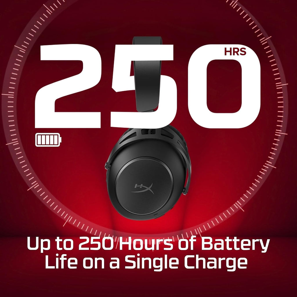 HyperX Cloud Alpha 2 – Wireless Gaming Headset with 53mm Dual-Chamber Drivers and up to 250 Hours Battery Life, RGB Base Station, Simultaneous 2.4GHz & Bluetooth - Black