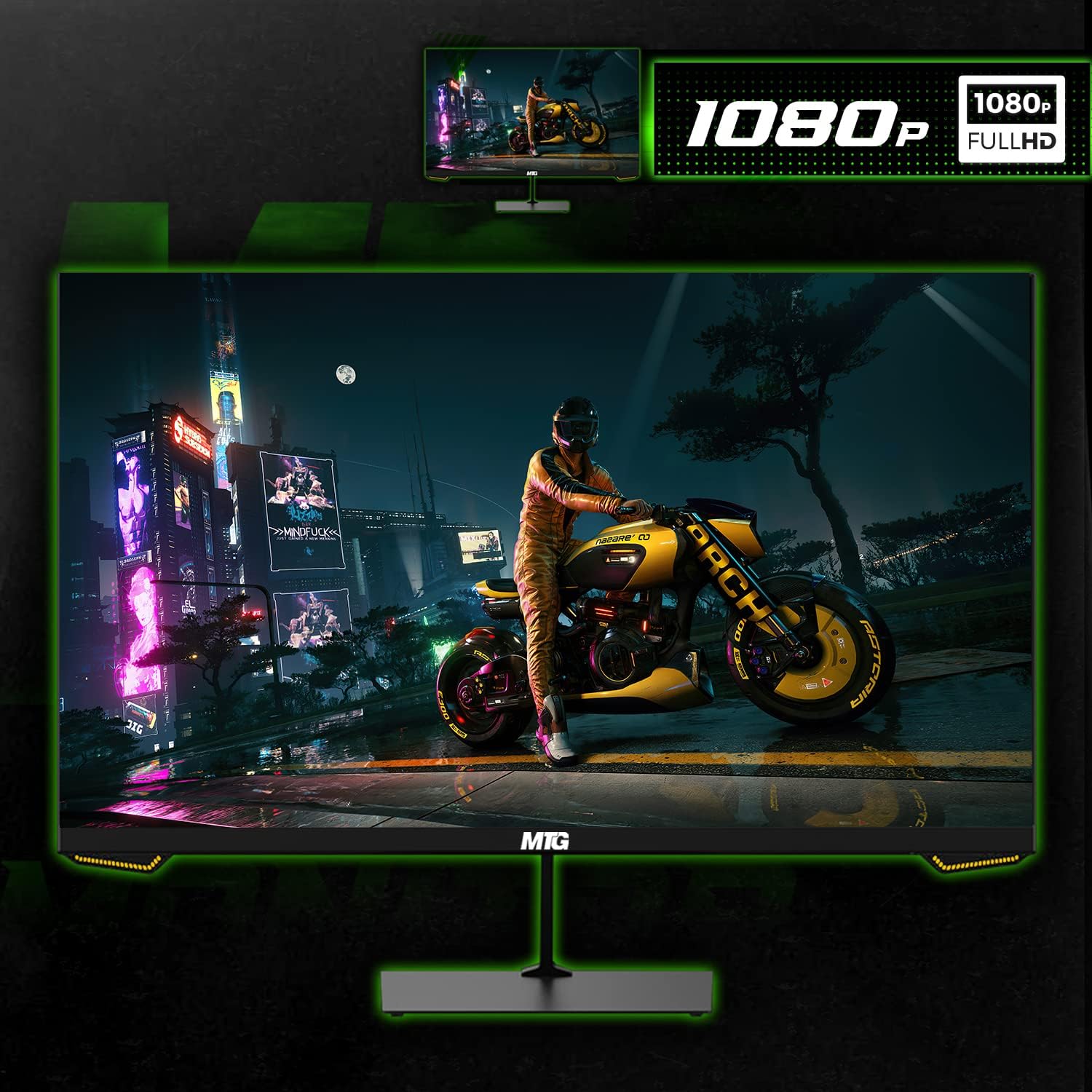 MTG Dual 24' Curved Monitor Full HD 1080P Frameless Screen, HDMI DP USB Audio, Low Motion Blur, VESA Mount, RGB Keyboard Mouse Combo, Computer Monitor for Gaming, Home and Office