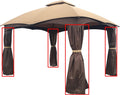 APEX GARDEN 4 Poles Brown Corner Curtain Set for Lowe's 10' x 12' Gazebo Model #GF-12S004BTO / GF-12S004B-1 (Corner Curtains Only) (Dark Brown)