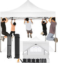 COBIZI 10x10 Pop Up Canopy Tent 10x10 Canopy with 4 Sidewalls Waterproof Heavy Duty Commercial Canopy Tent for Parties Outdoor Garden Gazebo, Carry Bag with Wheel(10x10ft, White)