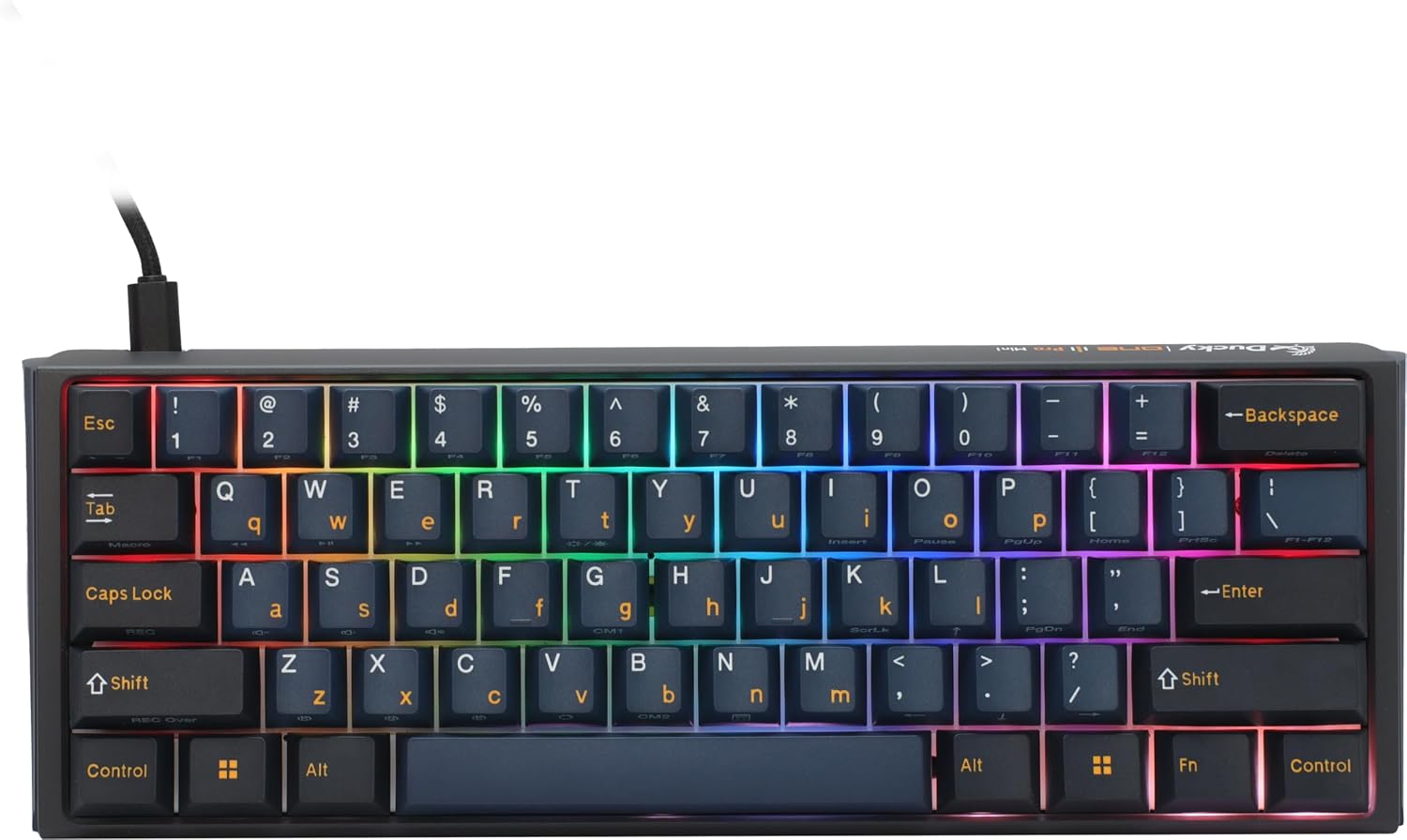 Ducky One 3 Mini Pro Nazca 8K 60% Hotswap RGB Triple Shot PBT Mechanical Keyboard - Cherry MX2A Speed Silver