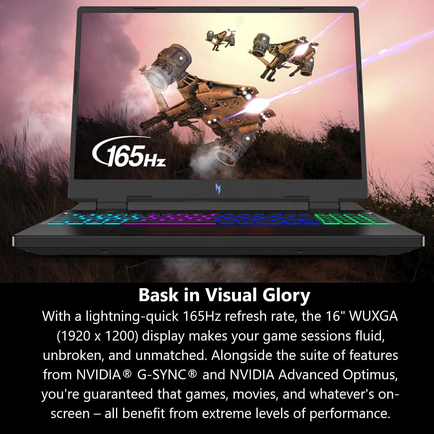 acer Nitro 16 Gaming Laptop | AMD Ryzen 7 7840HS OctaCore CPU | NVIDIA GeForce RTX 4050 Laptop GPU | 16' WUXGA 165Hz IPS Display | 16GB DDR5 | 1TB Gen 4 SSD | WiFi 6E | RGB Backlit KB | AN16-41-R6WV