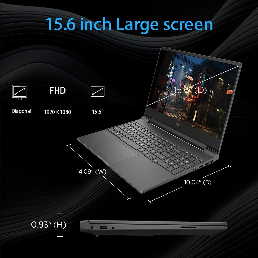 HP Victus 15.6 Ryzen 5 Gaming Laptop, 15.6 FHD 144Hz, Ryzen 5 7535HS (Beats Intel i5-13420H), AMD Radeon RX 6550M (Beats Nvidia GeForce RTX 3050), 16GB DDR5 RAM, 512GB SSD, Backlit KB, Windows 11 Home