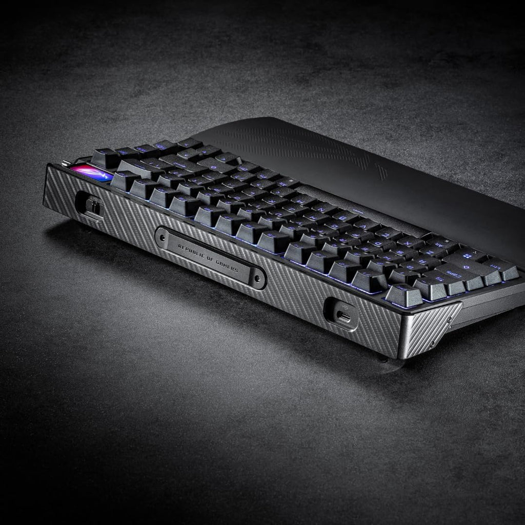 ASUS ROG Azoth Extreme Wireless Mechanical Gaming Keyboard – 75% TKL, ROG NX Storm Clicky Switches, PBT Keycaps, Aluminum Chassis, Carbon Fiber, Gasket Mount, Color OLED Screen, PC/Mac Support - Black