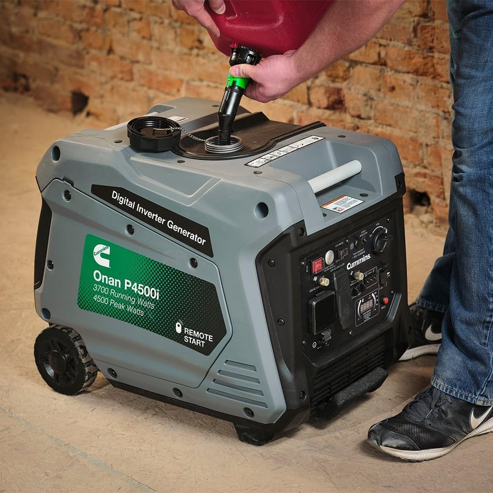 Cummins Onan P4500I Portable Inverter Generator, Power Inverter Dual 5V USB Ports for Mobile Charging, Gas Powered for Backup Home Use, RV & Camping - 7.3 HP 224cc OHV 4-Stroke Engine W/Remote Start