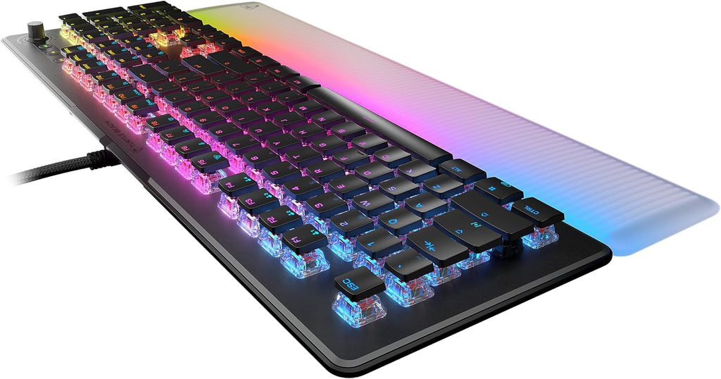 Turtle Beach Vulcan II Max – Optical-Mechanical PC Gaming Keyboard, Customizable RGB Illuminated Keys and Palm Rest, Smart Keys, Titan II Smooth Linear Switches, 200M Keystroke Durability – Black