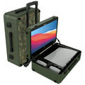 POGA LUX Compatible with PlayStation 5 Premium Portable Console Travel Case incl. Trolley and 24'' AOC Gaming Monitor - (V3 - Bluetooth Speaker Optional) Camouflage