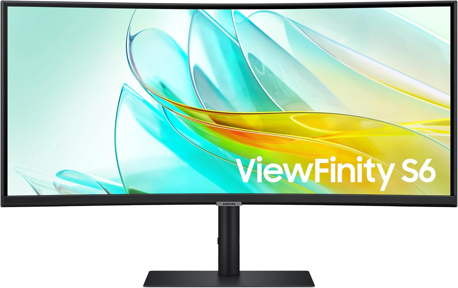 Samsung 34' ViewFinity S65UC, Ultra-WQHD, 100Hz, AMD FreeSync™ HDR10, KVM Switch Built in Speakers with USB-C Curved Monitor, LS34C654UANXGO, 2025