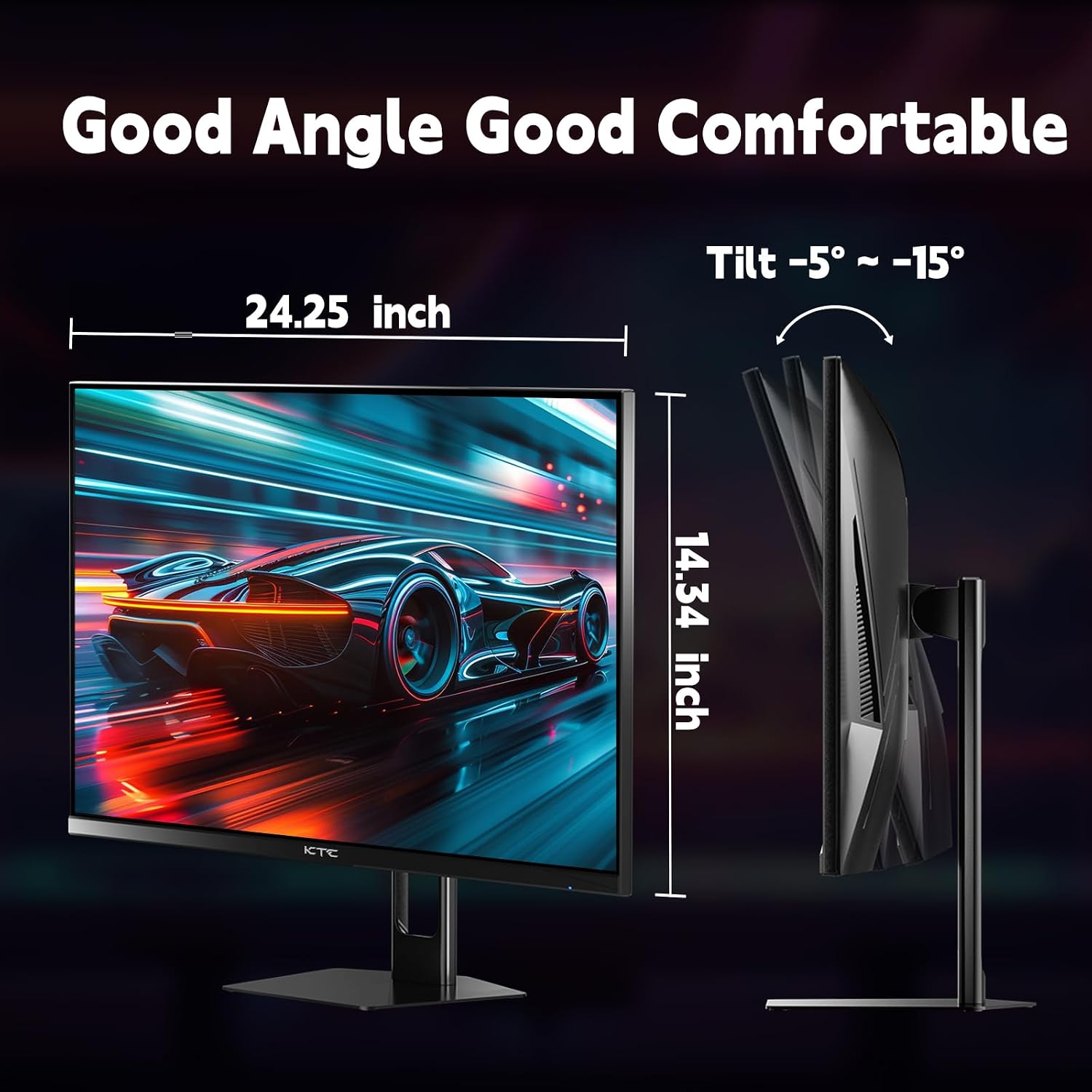 KTC Gaming Monitor 27 inch 180hz 1ms | Fast IPS Screen 1080p Monitor|2 x HDMI 2.0 &1 x Display Port 1.4 | Support Freesync and Wall Mount | 108% sRGB with HDR 10