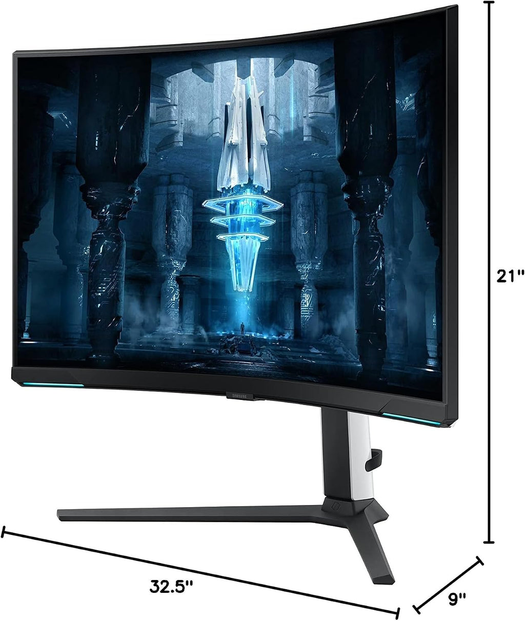 Samsung 2022 32'' Odyssey Neo G8 4K UHD 165Hz 1ms G-Sync 1000R Curved Gaming Monitor, Quantum HDR2000, AMD FreeSync Premium Pro, Ultrawide Game View, DisplayPort, HDMI, Black (Renewed)