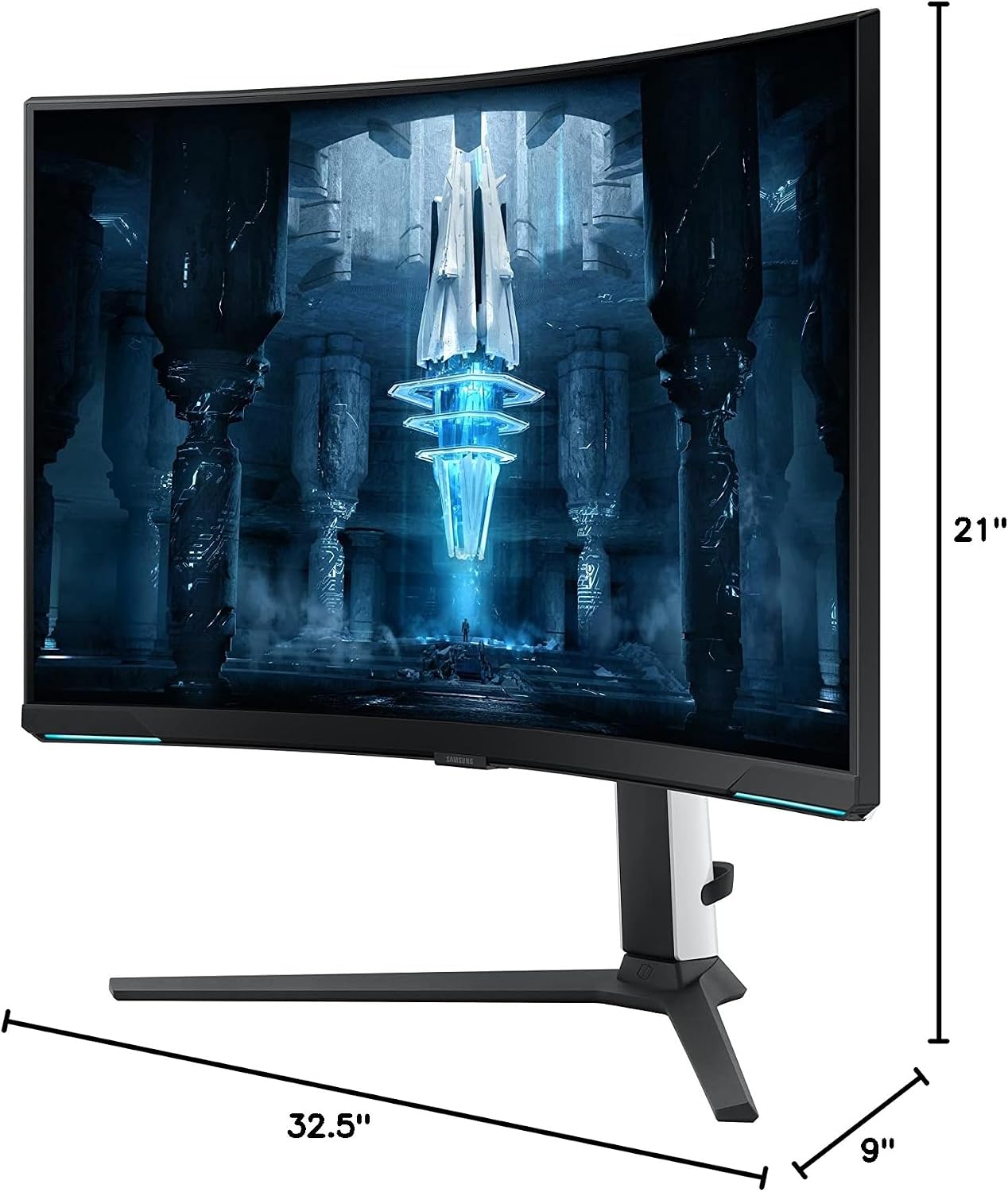 Samsung 2022 32'' Odyssey Neo G8 4K UHD 165Hz 1ms G-Sync 1000R Curved Gaming Monitor, Quantum HDR2000, AMD FreeSync Premium Pro, Ultrawide Game View, DisplayPort, HDMI, Black (Renewed)