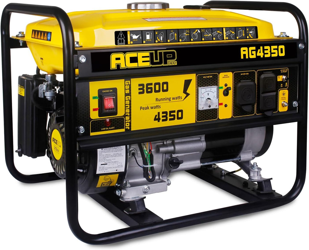 Aceup Energy 4350 Watt Gas Generator for home use, Portable Gas Powered generator 30A Outlet, EPA & CARB Compliant