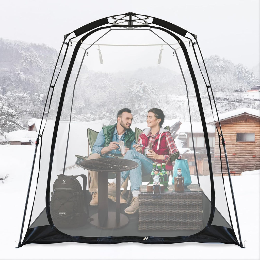 All Weather Proof Pod Pop Up Bubble Tent for 3-8 People, Large Oversize Dome House, Cold Protection Camping Tent, Winter Instant Igloo for Outdoor Activities