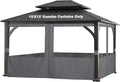 SCOCANOPY Clear Window Gazebo Privacy Curtain Set Fit for 10X12 Ft Gazebo, (Gray)
