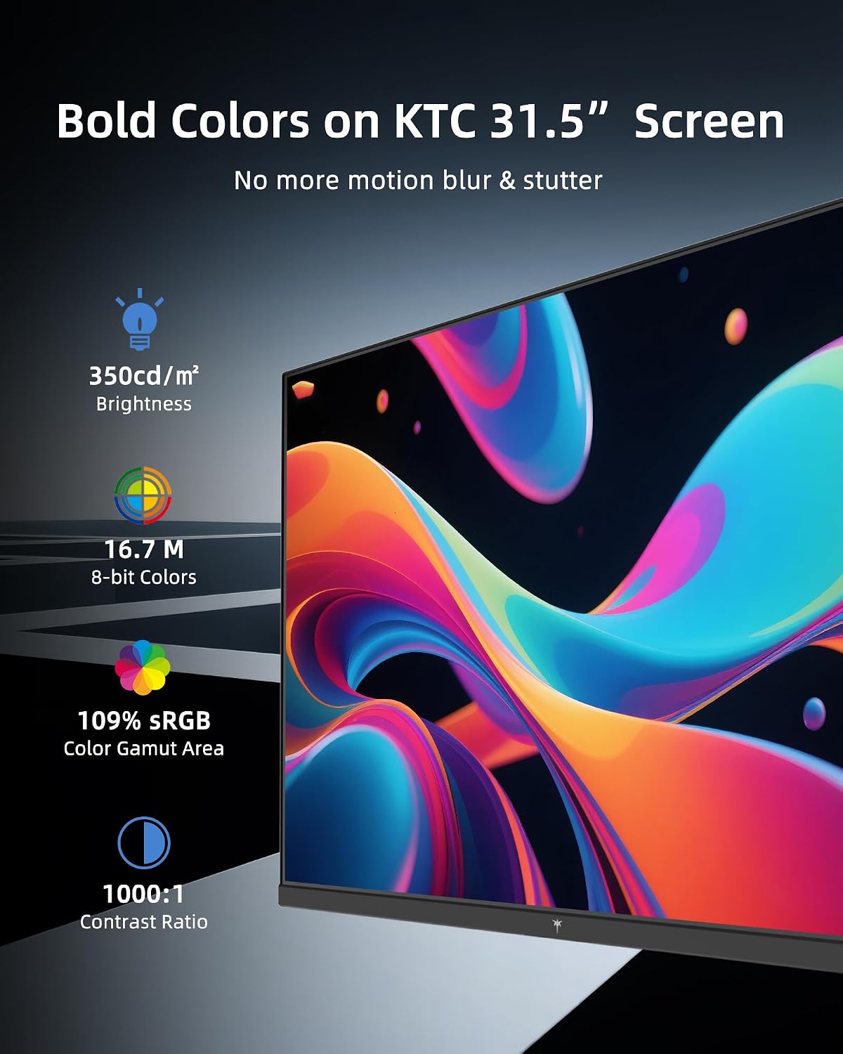 KTC 32 Inch Computer Monitor 2K - 1440P IPS Monitor 120Hz, Adaptive Sync, 109% sRGB, HDR10, Eye Care, HDMI Displayport, Tilt, VESA Compatible, 100Hz PC Monitors for Home Office Gaming, White, H32D6