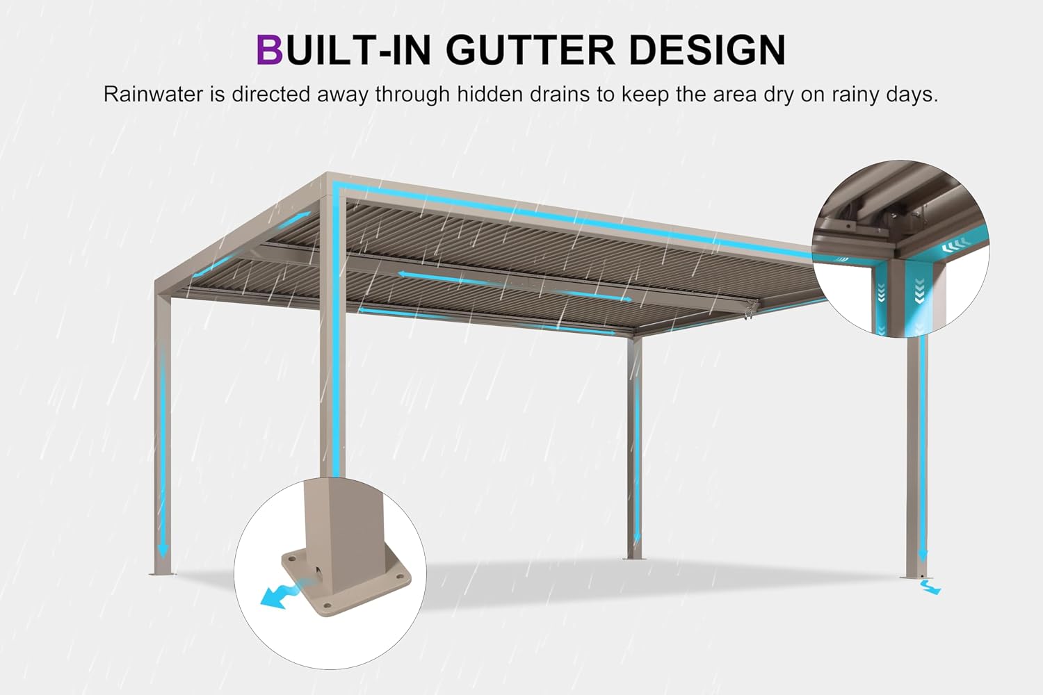 PURPLE LEAF Louvered Pergola 12' × 16' Outdoor Hardtop Gazebo Adjustable Aluminum Sun Shade for Deck Garden Backyard Patio Retractable Roof Canopy