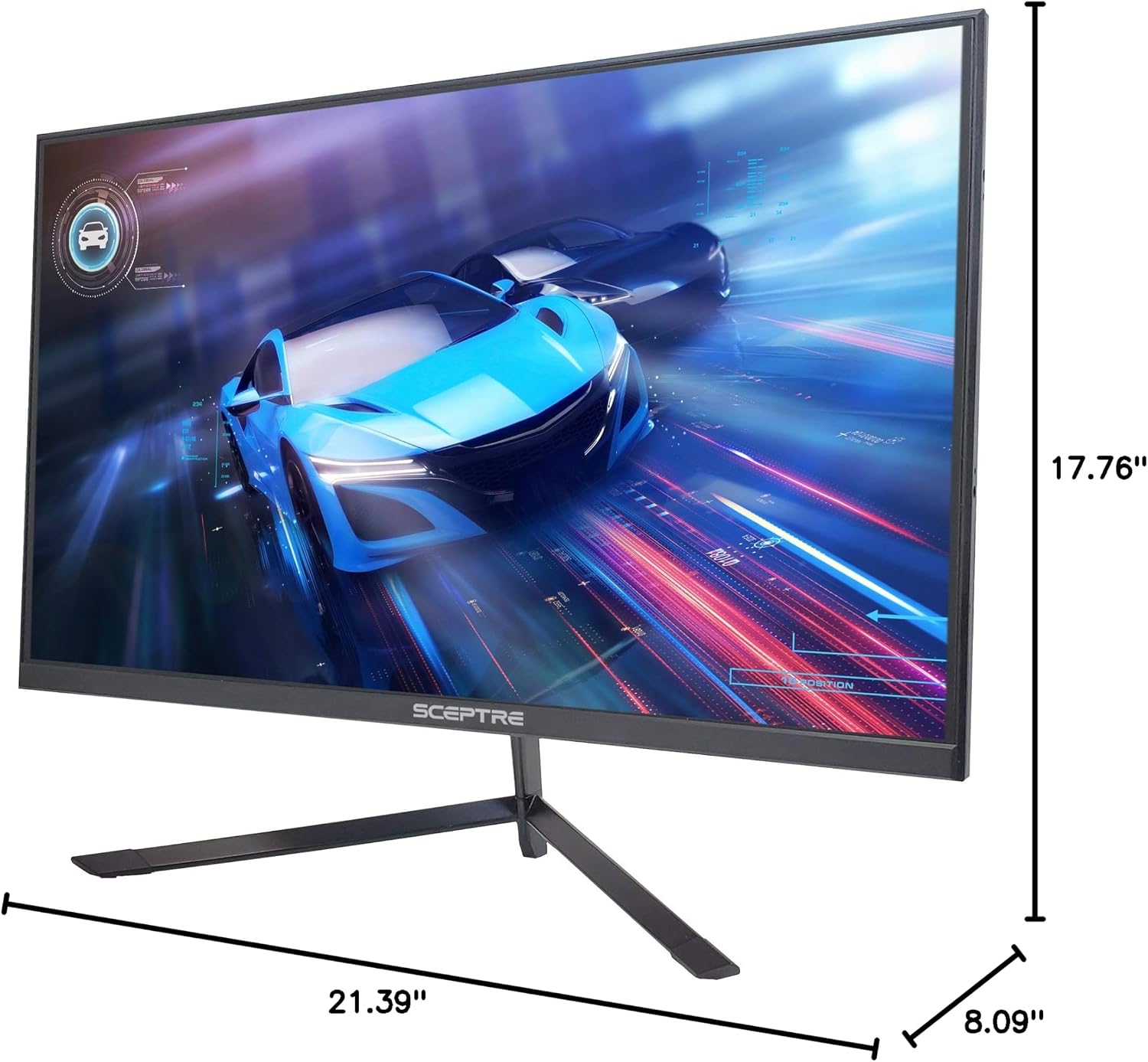 Sceptre IPS 24' LED Gaming Monitor 1ms HDMI DisplayPort up to 165Hz AMD FreeSync Premium Build-in Speakers, Edgeless Machine Black 2021 (E248B-FPN168)