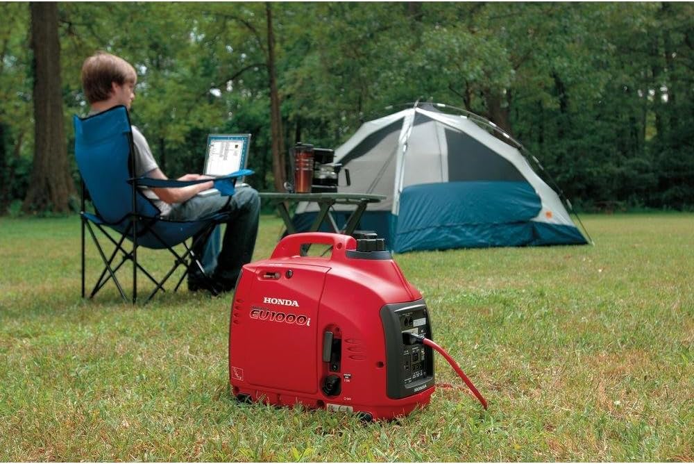 Honda Super Quiet Gasoline Portable Generator with Inverter (EU1000T1A 1000Watt with Eco-Throttle and Oil Alert)Q