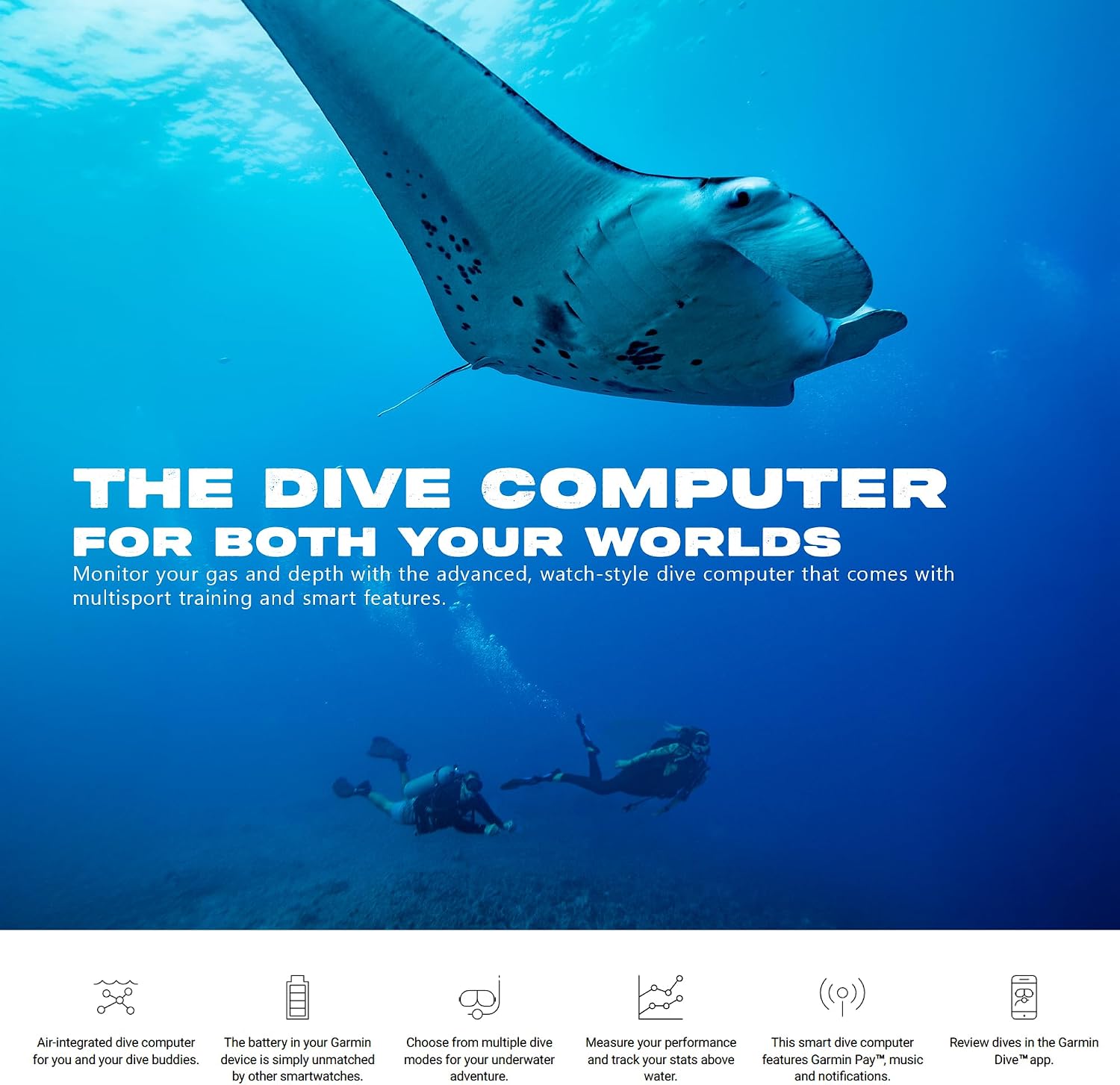 Garmin Descent Mk2i, Watch-Style Dive Computer with Air Integration, Multisport Training Smartwatch, Titanium Carbon Gray DLC with Black Band Bundle with Microfiber Cleaning Cloth + More