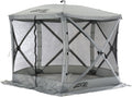 CLAM Quick-Set Pop Up Screen Tent, Venture, 9 x 9 ft, Instant Setup Gray Portable Outdoor Gazebo Canopy Shelter, Compact Bug-Free Camping Tent for Backyard, Beach, Tailgating - Gray